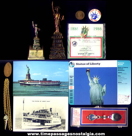 (11) Different Small Old Statue Of Liberty Souvenir Items