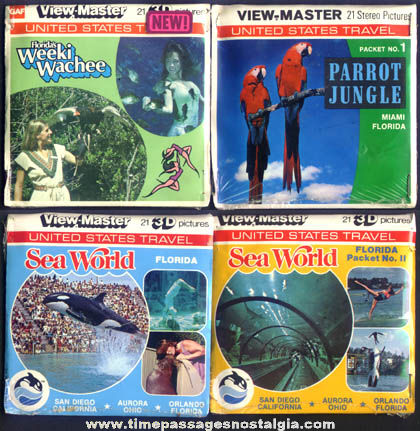 (4) Different Old Unopened Florida Tourist Attraction GAF Viewmaster Packets