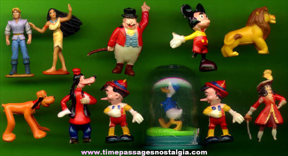 (11) Small Old & Newer Walt Disney Character Figures