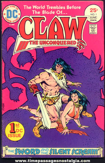 ©1975 CLAW The Unconquered #1 DC Comics Comic Book