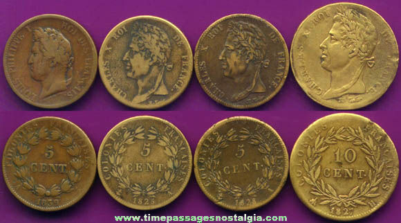 (4) 19th Century French Colonial Coins