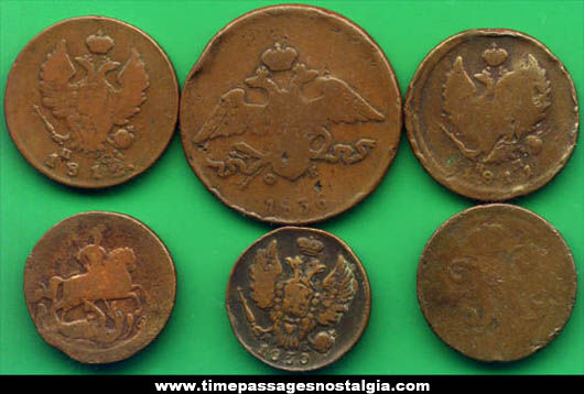 (6) Old Russian Coins