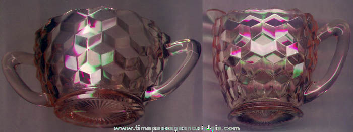 Old Pink Depression Glass Sugar Bowl & Creamer Pitcher Set