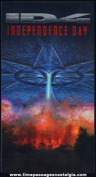 1996 Independence Day Movie Flicker 3-D Advertising Card