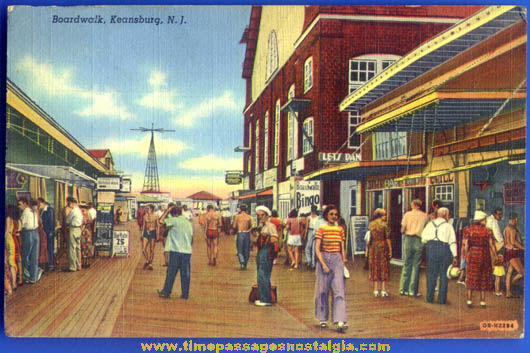 Colorful Old Keansburg New Jersey Boardwalk Post Card