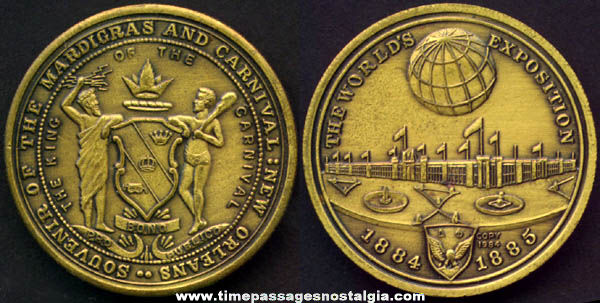 Old New Orleans Louisiana World Exposition & Mardigras Medallion Coin