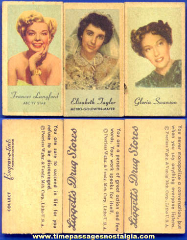 (3) Old Weight Scale or Vending Machine Actress Fortune Cards