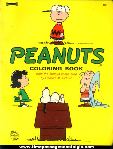 Old Unused Saalfield Charles Schulz Peanuts Character Coloring Book