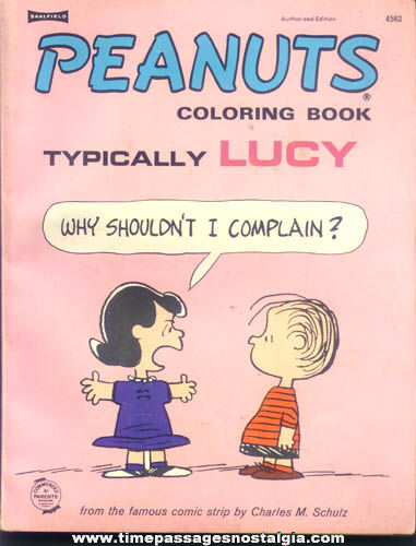 Old Unused Saalfield Charles Schulz Peanuts Character Coloring Book