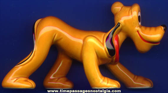 Old Ceramic Walt Disney Pluto Character Figurine