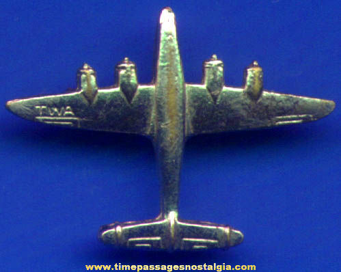 Small Metal Trans World Airlines Constellation Airplane Advertising Pin