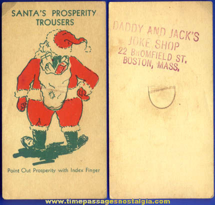 Old Novelty Santa Claus Character Advertising Card