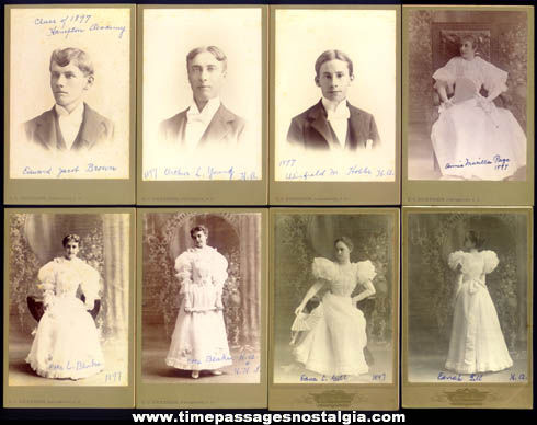 (8) 1897 Hampton Academy School Portrait Cabinet Photographs
