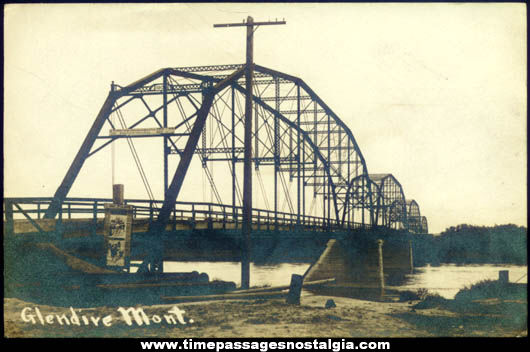 1908 Glendive Montana Bridge Real Photo Post Card