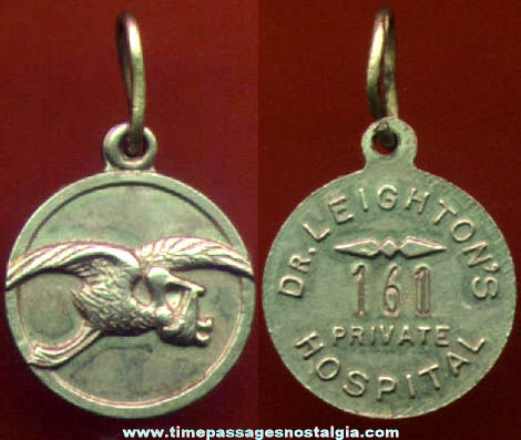 Small Old Metal Dr. Leightons Private Hosptial Advertising Charm