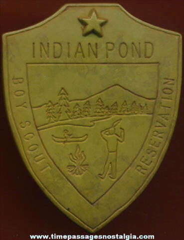 Old Indian Pond Boy Scout Reservation Advertising Neckerchief Slide