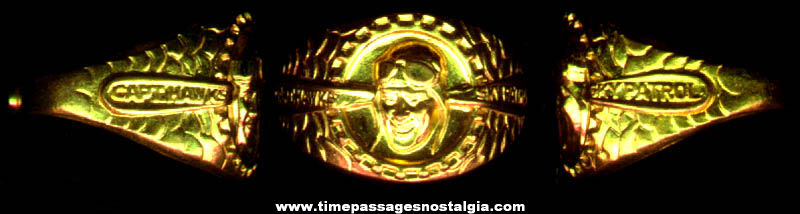1936 Captain Frank Hawks Sky Patrol Premium Brass Toy Ring