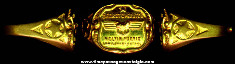 1937 Melvin Purvis Secret Operator Premium Brass Toy Ring