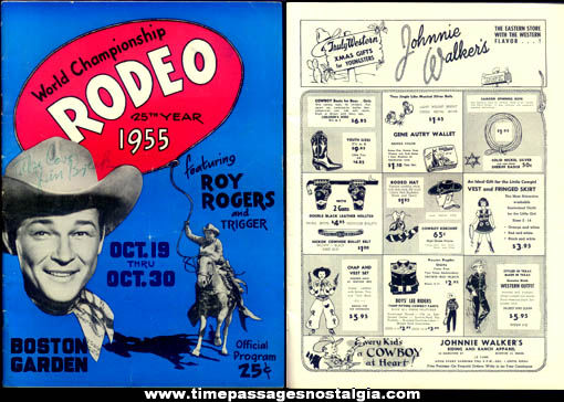1955 Boston Garden Rodeo Program Book With Roy Rogers & More