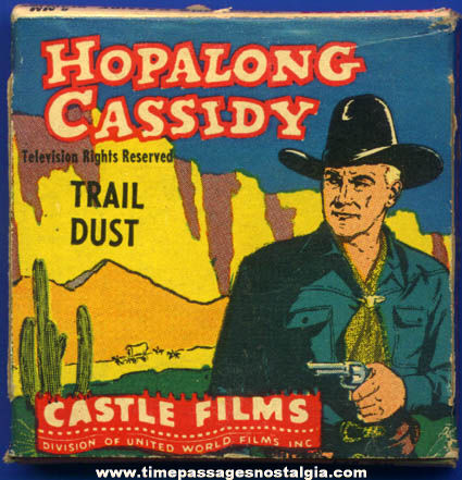 Old Hopalong Cassidy Trail Dust 8mm Castle Film with Box