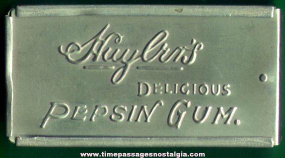 Old Embossed Huylers Pepsin Gum Advertising Container