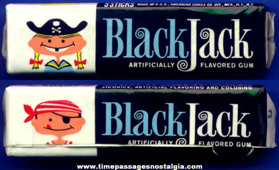Old Unopened Packet of Adams Black Jack Chewing Gum