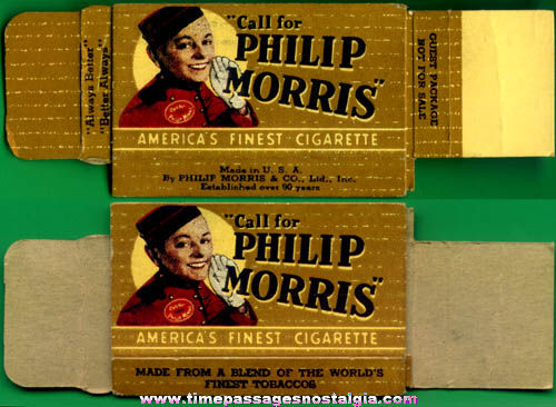 Colorful Old Philip Morris Cigarette Advertising Sample Box