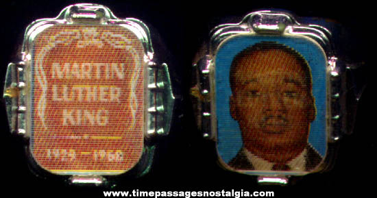 Old Martin Luther King Flicker Gum Ball Machine Premium Toy Ring