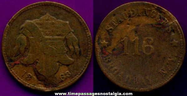 1863 United States Civil War Copper Token Coin
