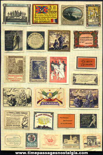 (25) Colorful Old European World War I Stamps