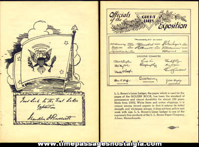 Small 1936 Cleveland Centennial Exposition Booklet & Envelope