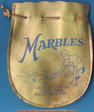 Old Connecticut State Park Advertising Souvenir Toy Marble Bag