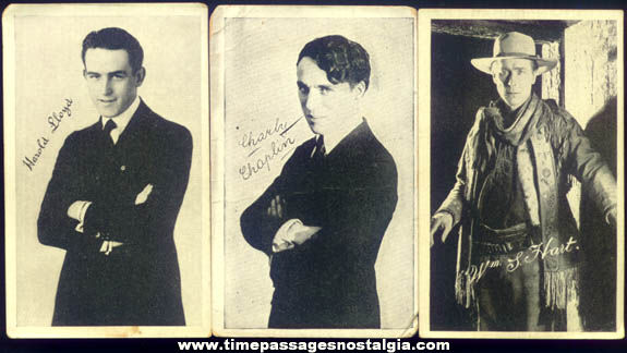 (3) Different Silent Film or Early Movie Star Picture Cards