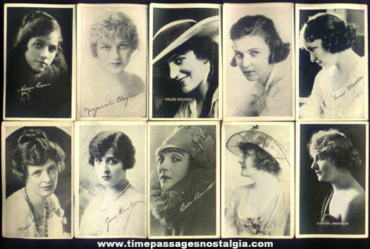 (10) Different Silent Film or Early Movie Star Picture Cards