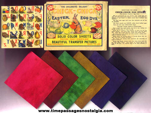 Old Unused Paper Chick Chick Easter Egg Dye Kit