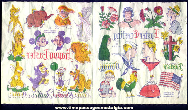 Old Unused King Features & Walt Disney Paas Dye Transfer Sheet