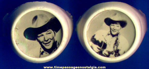 (2) Different 1950s Roy Rogers Real Photograph Toy Rings