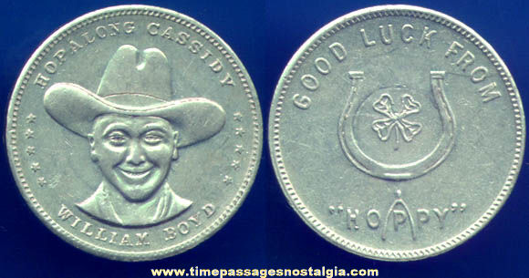 1950 Hopalong Cassidy Good Luck Token Coin