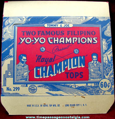 Old Unused Royal Tops Champion Yo Yo Store Display Advertising Box