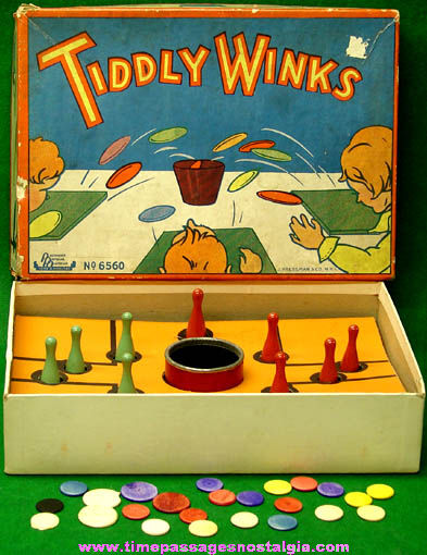 Colorful Old Boxed Pressman Tiddly Winks Game