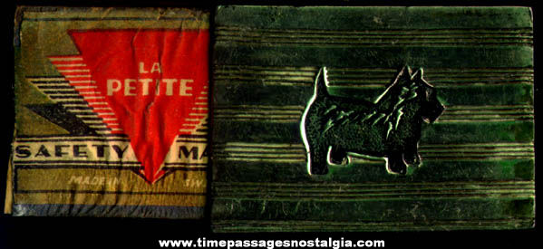 Small Old Metal Scottie Dog Match Box Holder