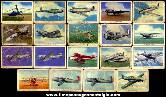 (19) Old Wings Cigarettes Premium Airplane Non Sports Trading Cards