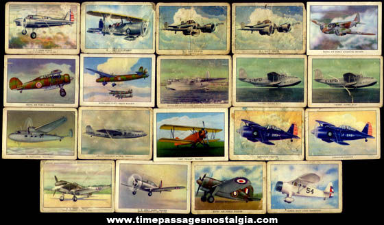 (19) Old Wings Cigarettes Premium Airplane Non Sports Trading Cards