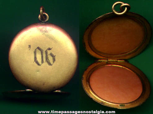 1906 Engraved Jewelry Photograph Locket Pendant