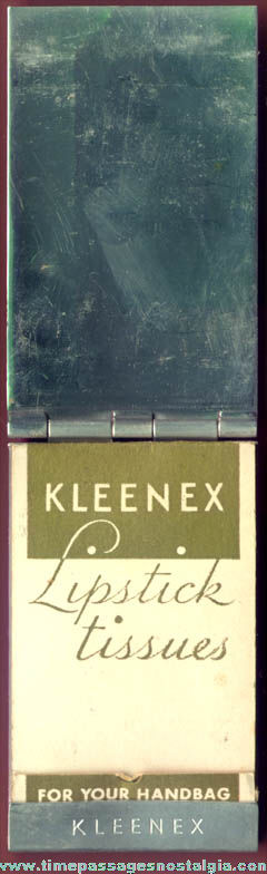 Old Metal Art Deco Advertising Premium Kleenex Tissue Holder With Tissues