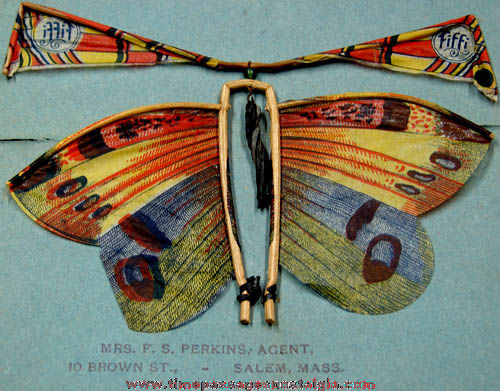 Old Japanese Flying Butterfly Novelty Post Card