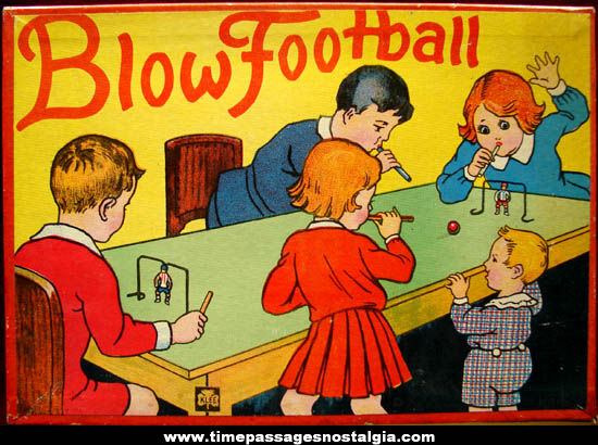 Colorful Old Boxed Blow Football Marble Game