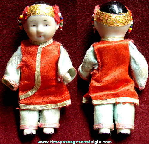 Old Japanese Boy Bisque Doll Figure