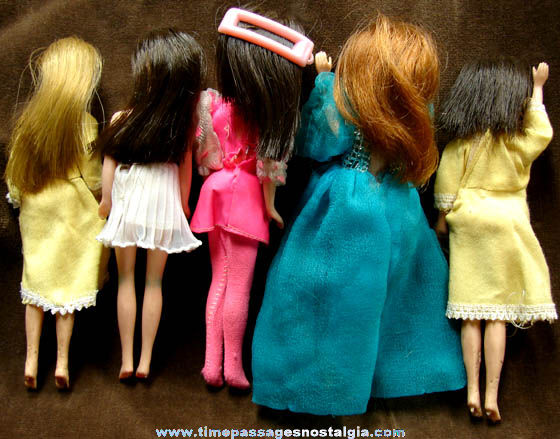 (5) 1970 Dressed Topper Dawn Character Toy Dolls