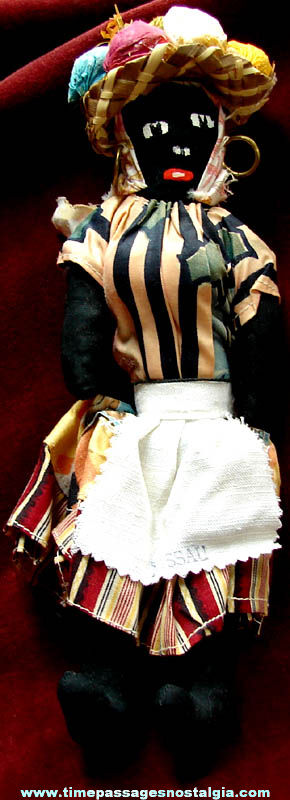 Old Nassau Bahamas Dressed Souvenir Black Cloth Toy Doll